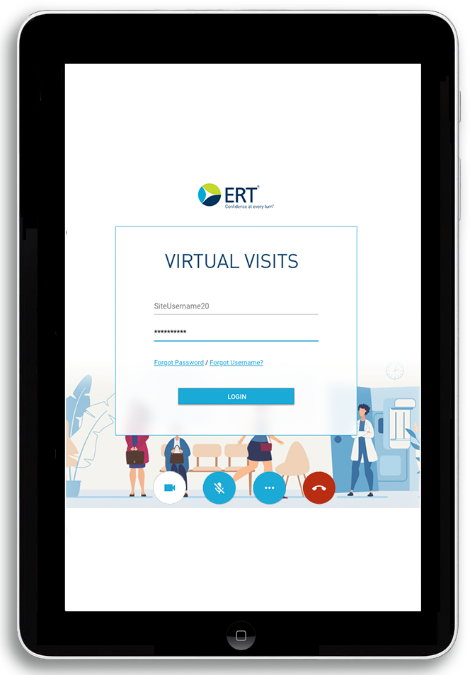 Virtual eCOA Visit on tablet