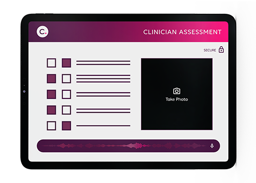 Clinician assessment view on tablet